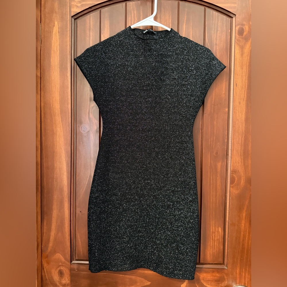 Zara Shimmering Black Mini Dress